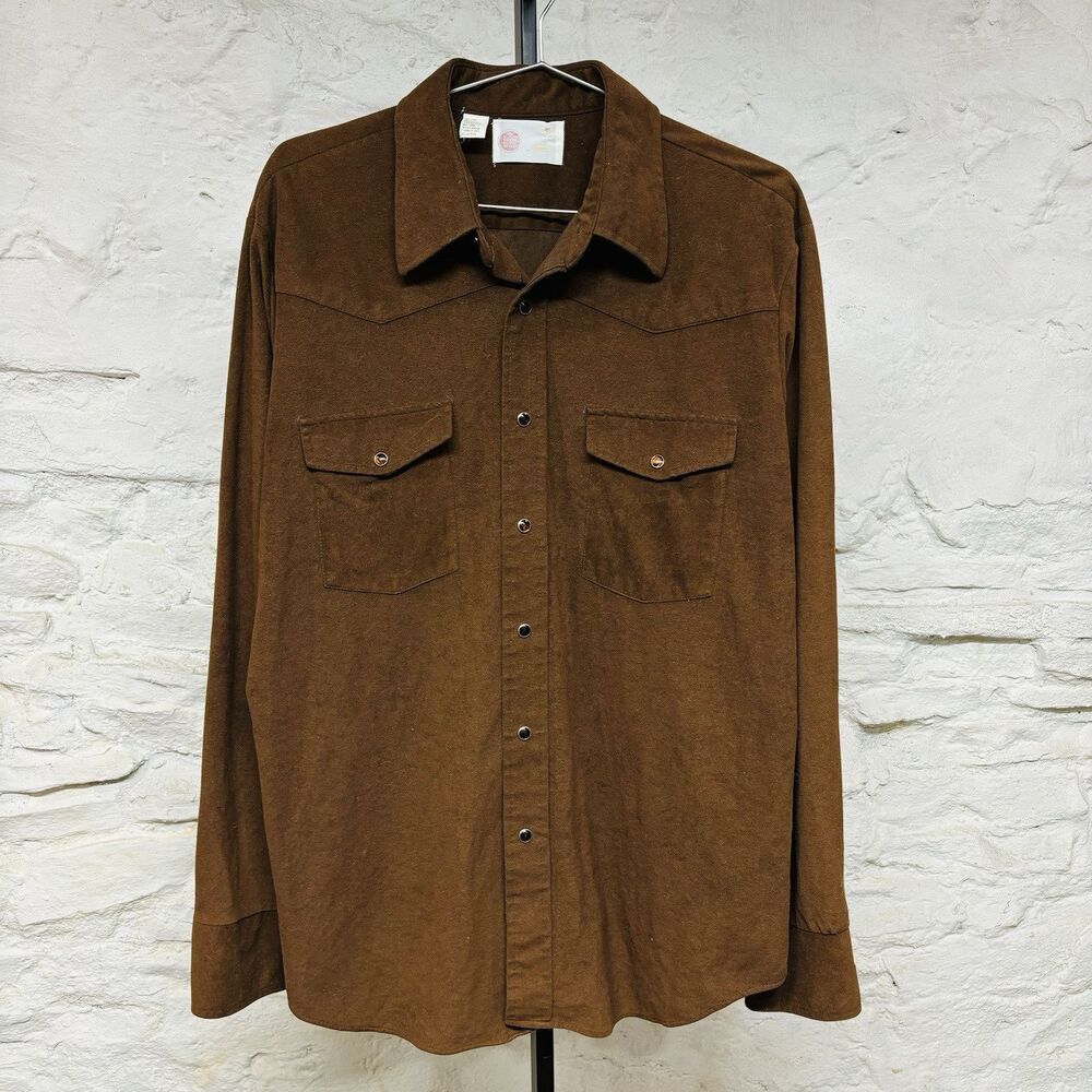 Vintage Brown Casual Button Down Shirt